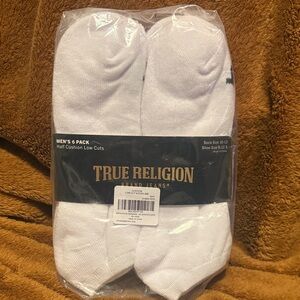 True Religion Men's Athletic White Socks - 6 Pack NEW